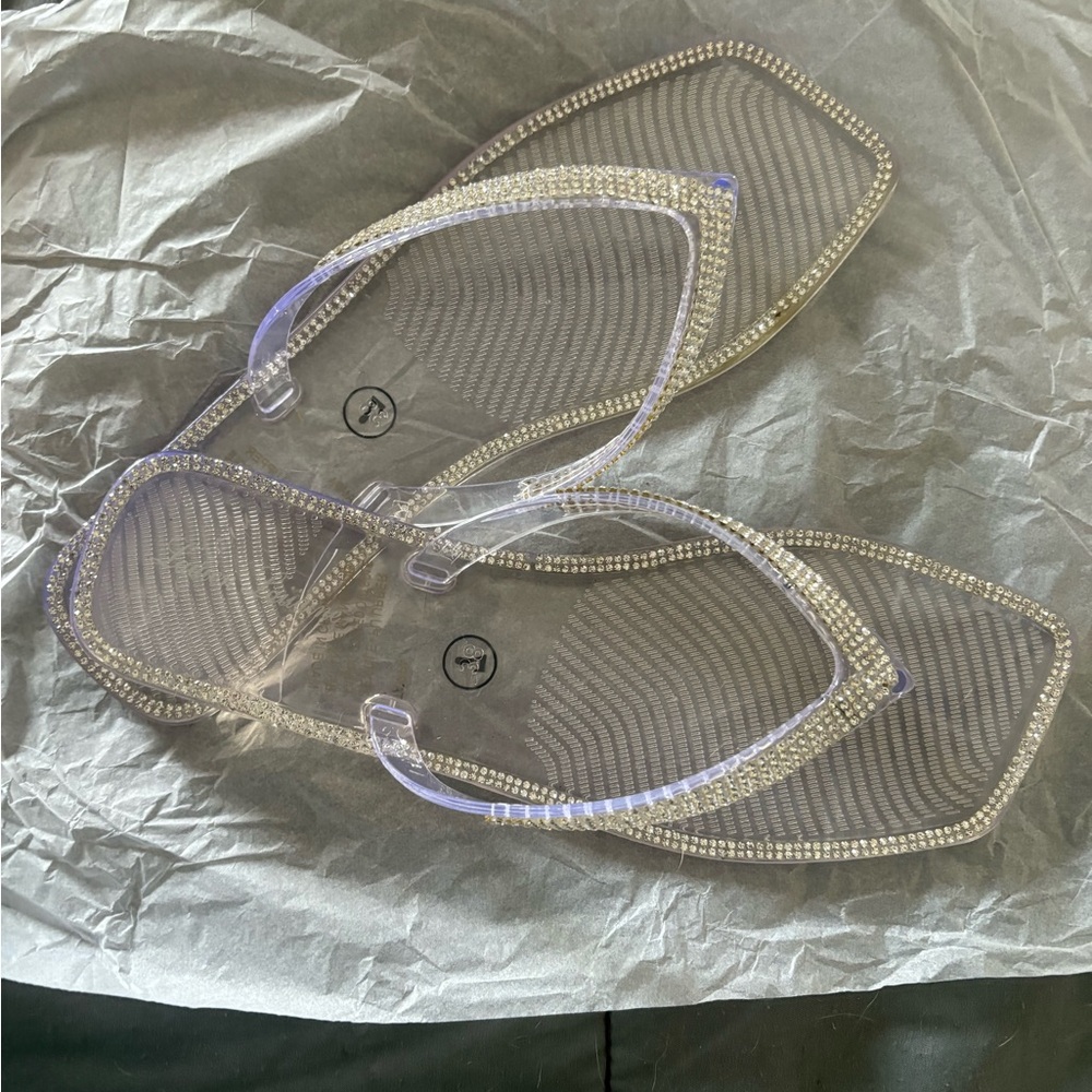 Lauren Lorraine Clear Rhinestone Sandals
